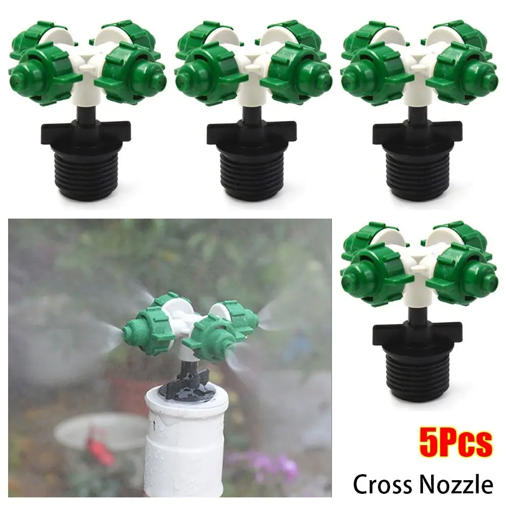 5Pcs Water Fog Cross Atomizing Nozzle 1/2