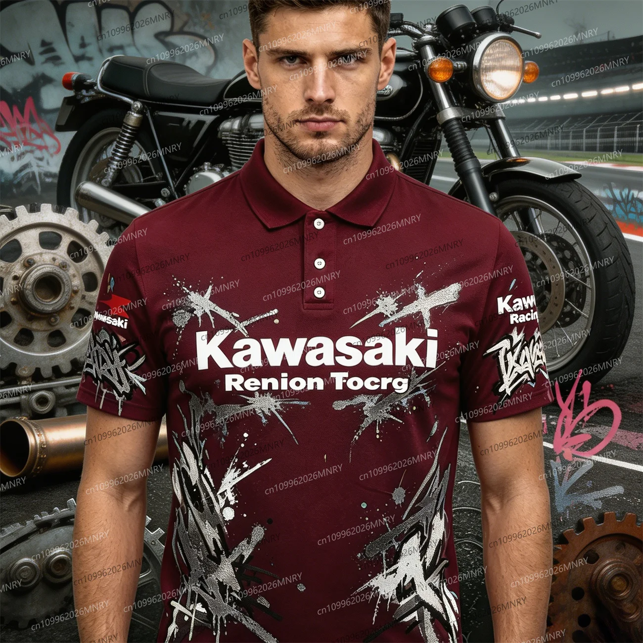 

Summer polo t-shirt men Motorcycle Kawasaki polo shirt for man Sunscreen Fast Drying Men's clothing 3d Print Women T-shirt