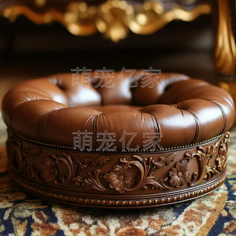 American style pet furniture cat dog sofa cat dog recliner cat dog kennel leather upholstery frame solid wood carving