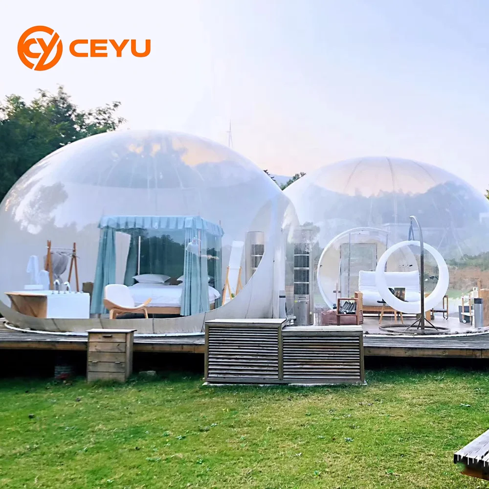 

Ceyu Transparent Advertising Inflatable Crystal Bubble Dome Tent Popular For Glamping And Hotel Use For Balloon Artists Balloons