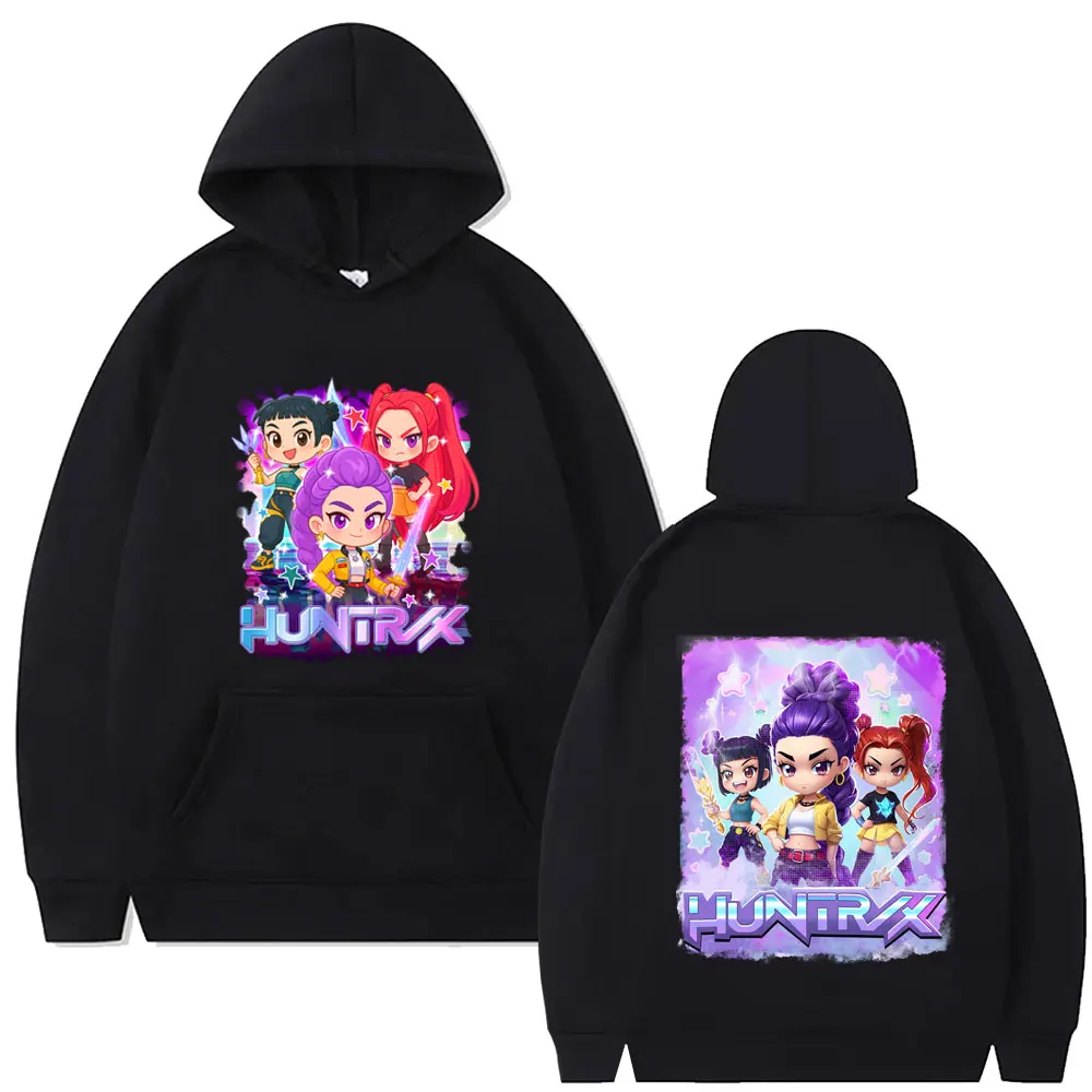 

Movie KPop Demon Hunters Hoodie Kawaii Cute Rumi Mira Zoey Graphic Pullover Men's Women's Korean Fashion Trend Hooded Sweatshirt