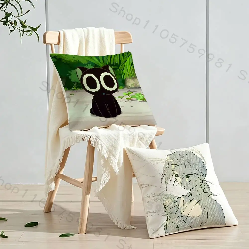 Luo Xiaohei The Legend of Hei Cartoon Printing Pillowcase Customized Pillow Cover for Sofa Home Decor