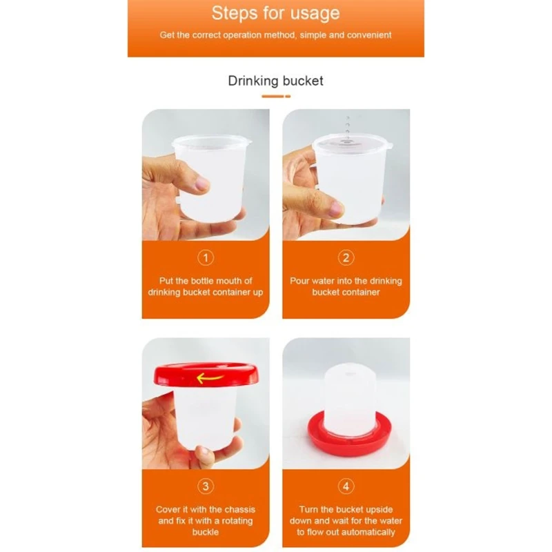 Chick Feeder Waterer พลาสติกทนทานแรงโน้มถ่วง Feeding น้ำขนาดเล็ก Jar เครื่องจ่ายอาหารสำหรับนกสัตว์ปีก Dropship