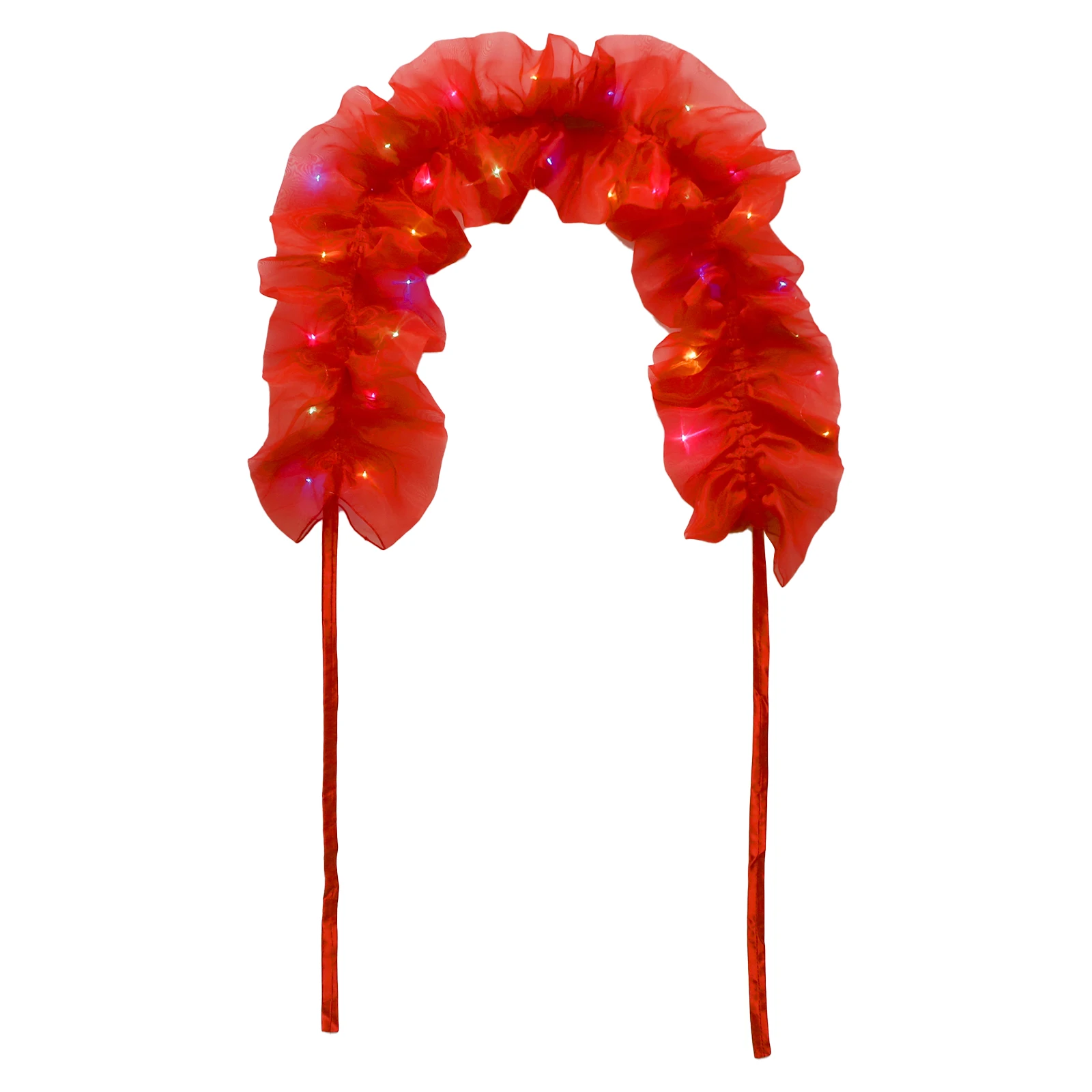 ハロウィン パーティー ケープ ショール ユニセックス セルフタイ フリル フェイクカラー ライトコスチュームアクセサリー付き 写真撮影 パフォーマンス小道具用