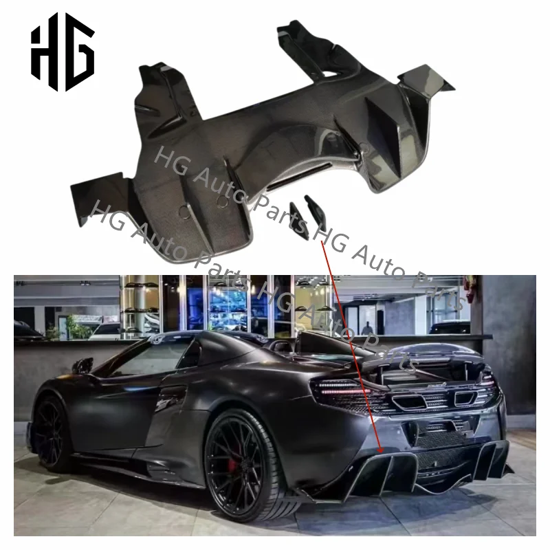 

675LT Style Real Carbon Fiber Rear Bumper Lip For Mclaren 12c-mp4 650s 625c Car Back Diffuser Spoiler Splitter Body Kit