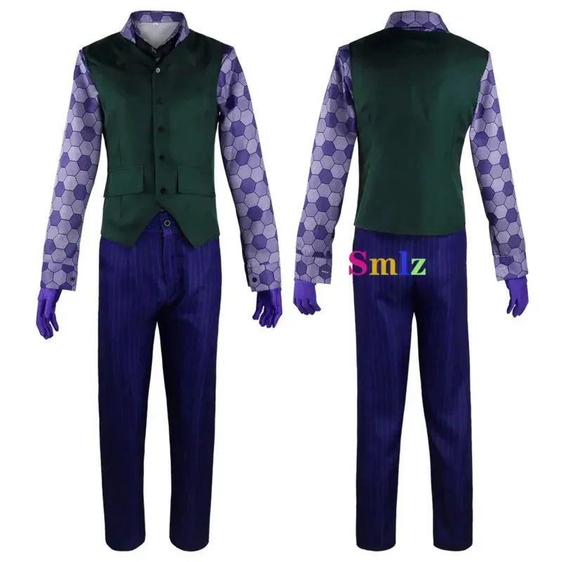 2025 nuevo traje de Cosplay Heath Ledger Halloween hombres película Caballero Joker disfraz chaqueta púrpura gabardina chaleco pantalones juegos completos ☆ wrl ☆