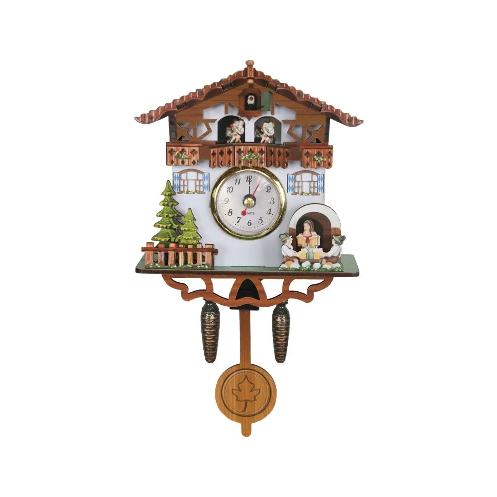 

Wooden Frame Cuckoo Wall Clock with Silent Movement for Living Room Bedroom Kitchen Office Home Decorative Art Use