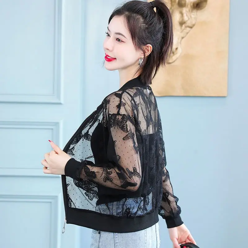 Woman Style Shawl Female Air-conditioning Shirt Jacket Lady Hollow Out Short Lace Sun Protection Clothing Knitted Cardigans G146