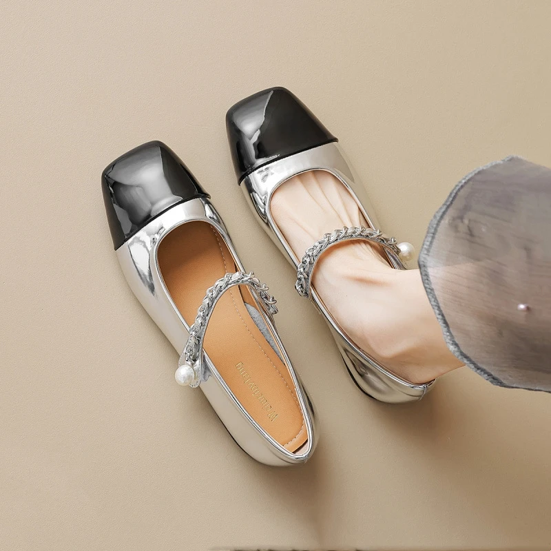 

2024 Spring and Autumn Women's Outdoor Shoes Korean Style Women's Casual Mary Jane Low Heels Work and Walking Wear Free Shipping