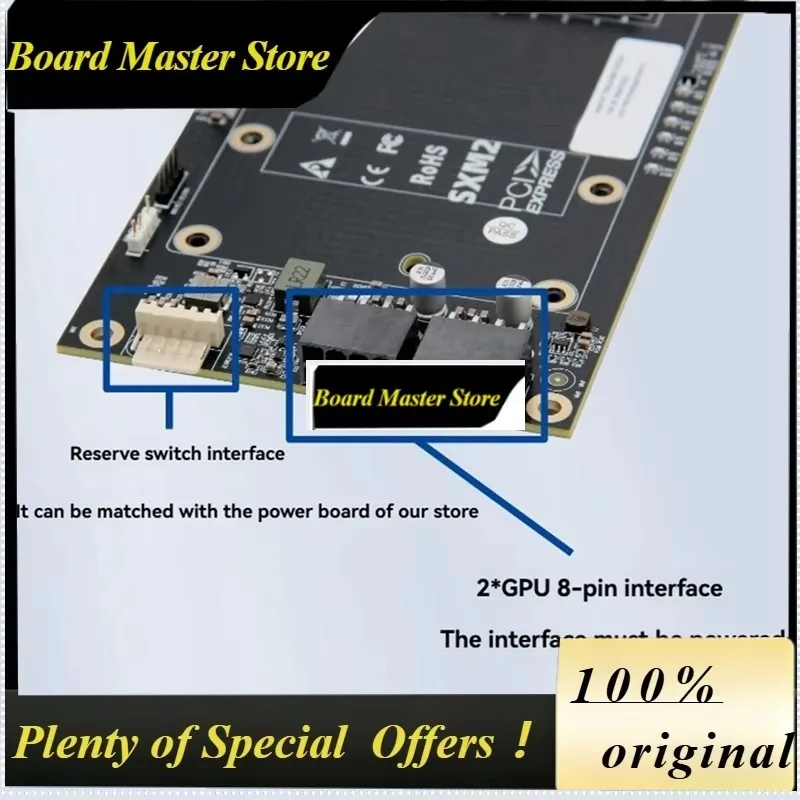 BoMaSSlimsas To Sxm2 Adapter Sxm2 Single-slot X16 Straight-through Baseboard 8654 Interface For V100 External Graphics Card
