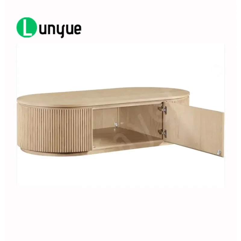 Modern 60 Inch All Wood Coffee Table 5 Star Base High Quality Affordable Living Room Furniture Sturdy Durable Design