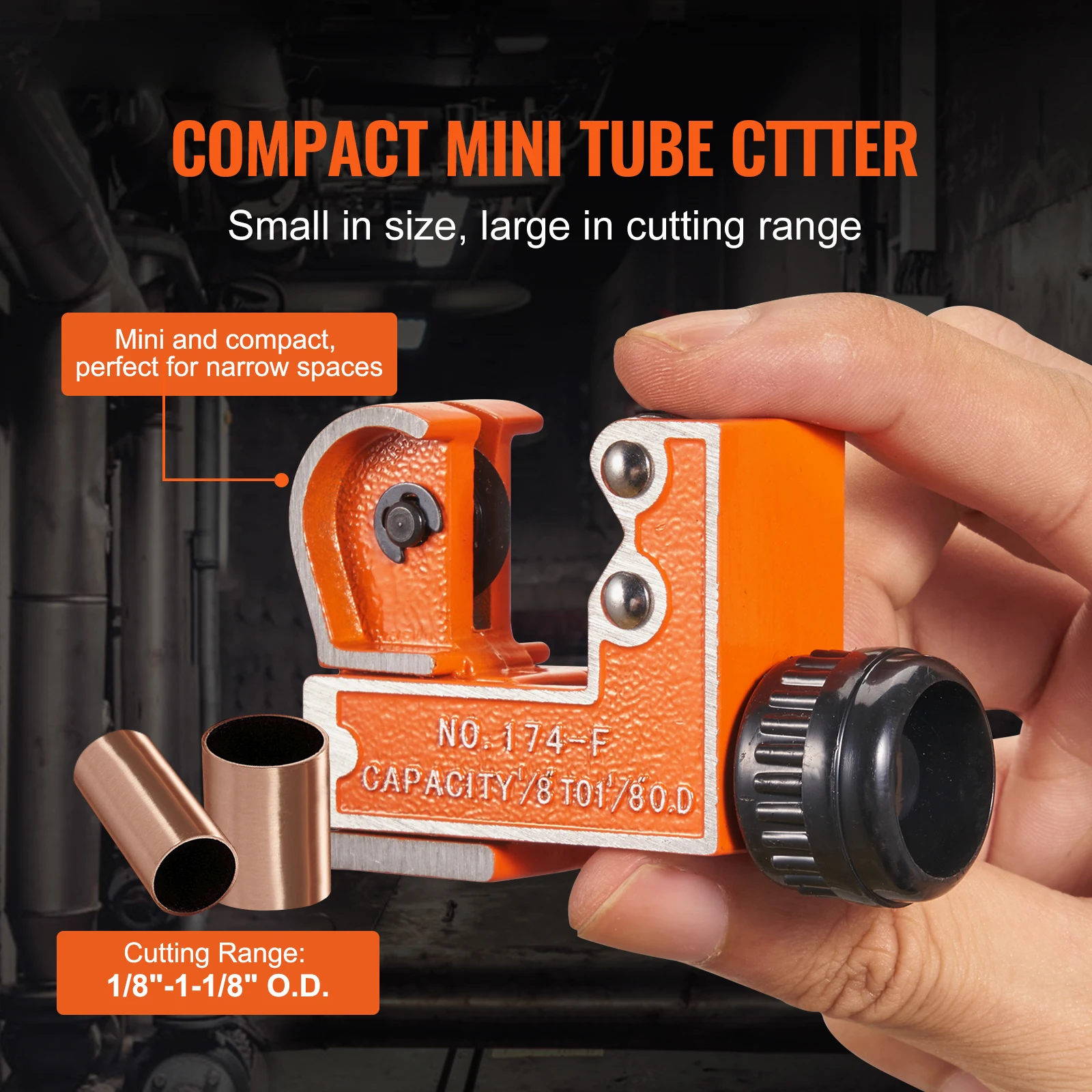 VEVOR Tubing Cutter Mini Pipe Cutter Heavy Duty Compact Tube Bender with High-Speed SKD Blade for Copper Aluminum Pipes
