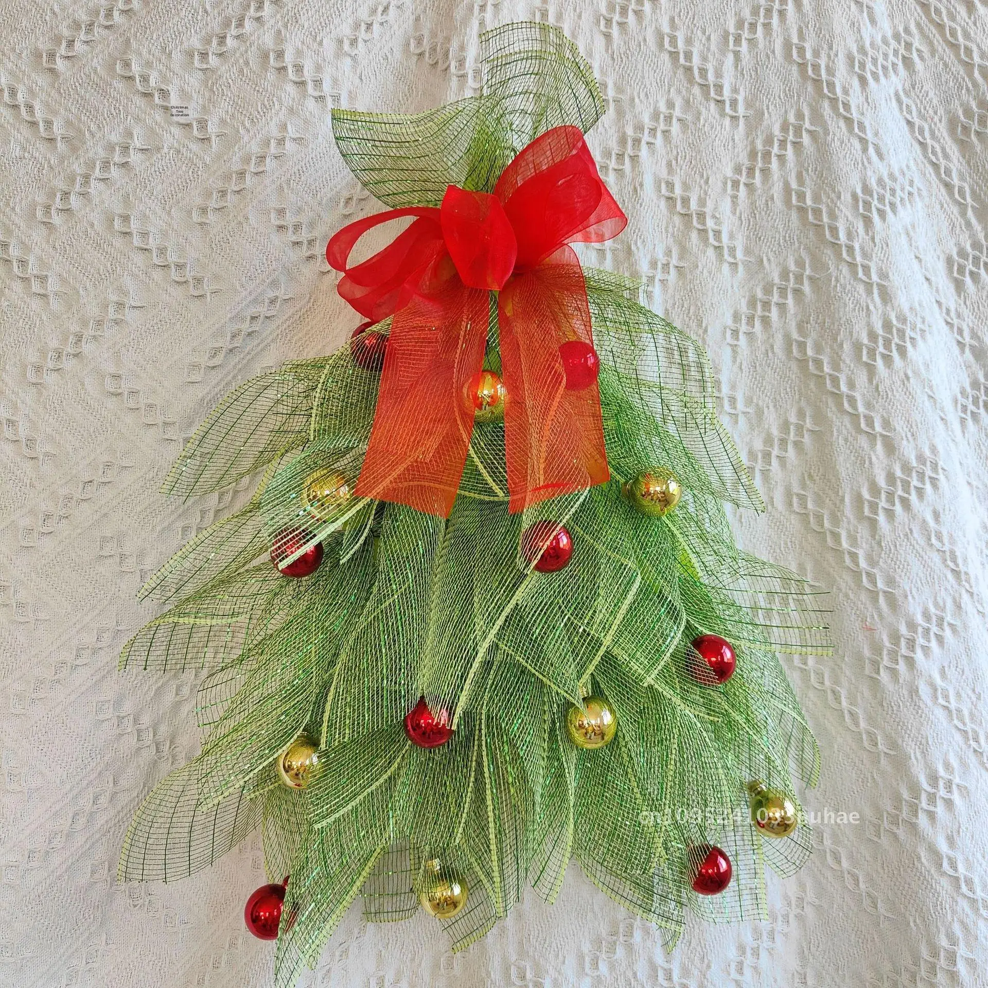 

Christmas tree wreath decoration props Christmas Christmas ball mesh wreath window stair layout door hanging