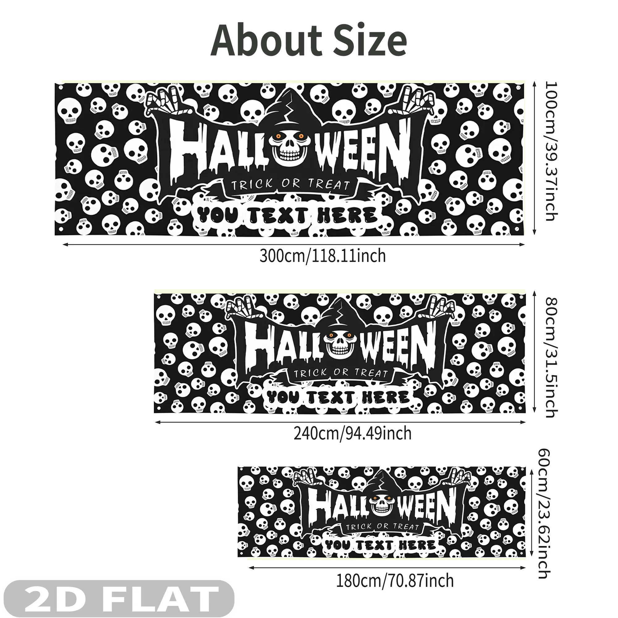1pc Personalize Halloween Banner For Garage Door Decor- Custom Halloween Polyester Banner with Your Text, Outdoors, 4 Grommets