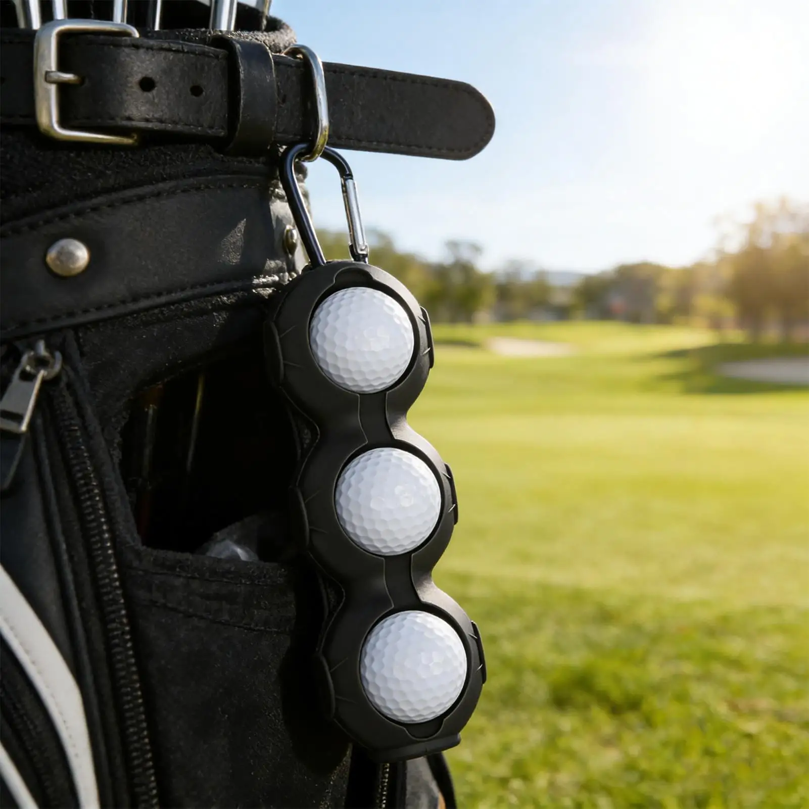 실리콘 골프공 홀더 3홀 휴대용 골프공 보호 슬리브 버클 포함 골프공 실리콘 액세서리