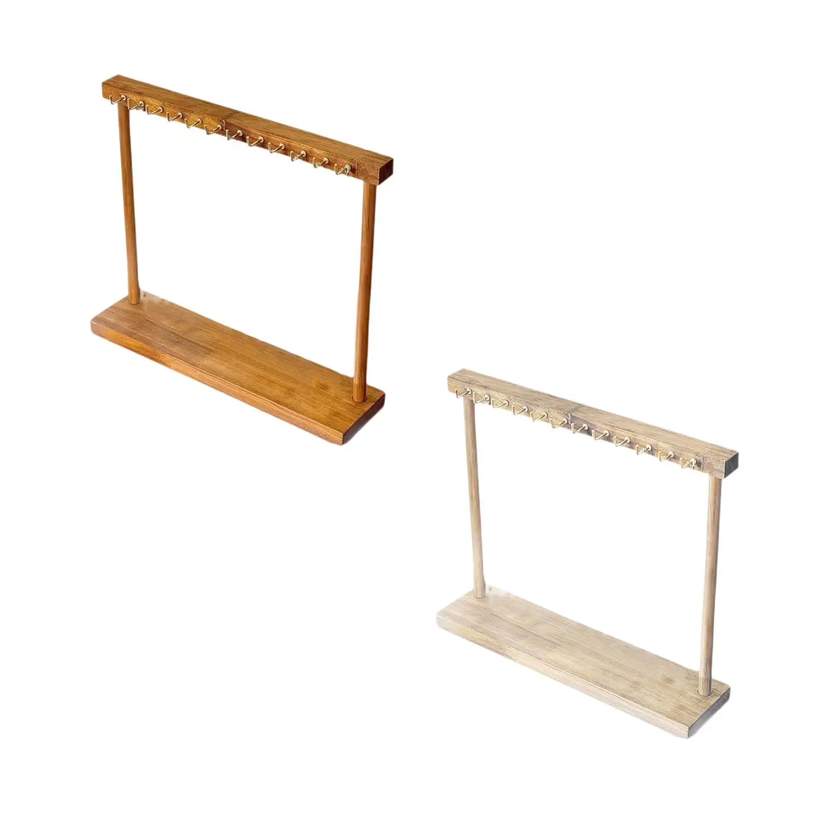 

Wooden Jewelry Organizer Necklace Stand Holder Tabletop Creative Decorations