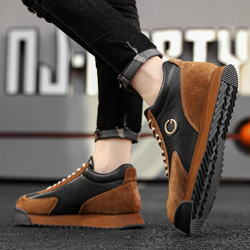 Brand Brown Suede Sneakers Men Running Shoes Comfort Platform Sports Shoes For Men Casual Walking Sneaker Designer Trainers Men