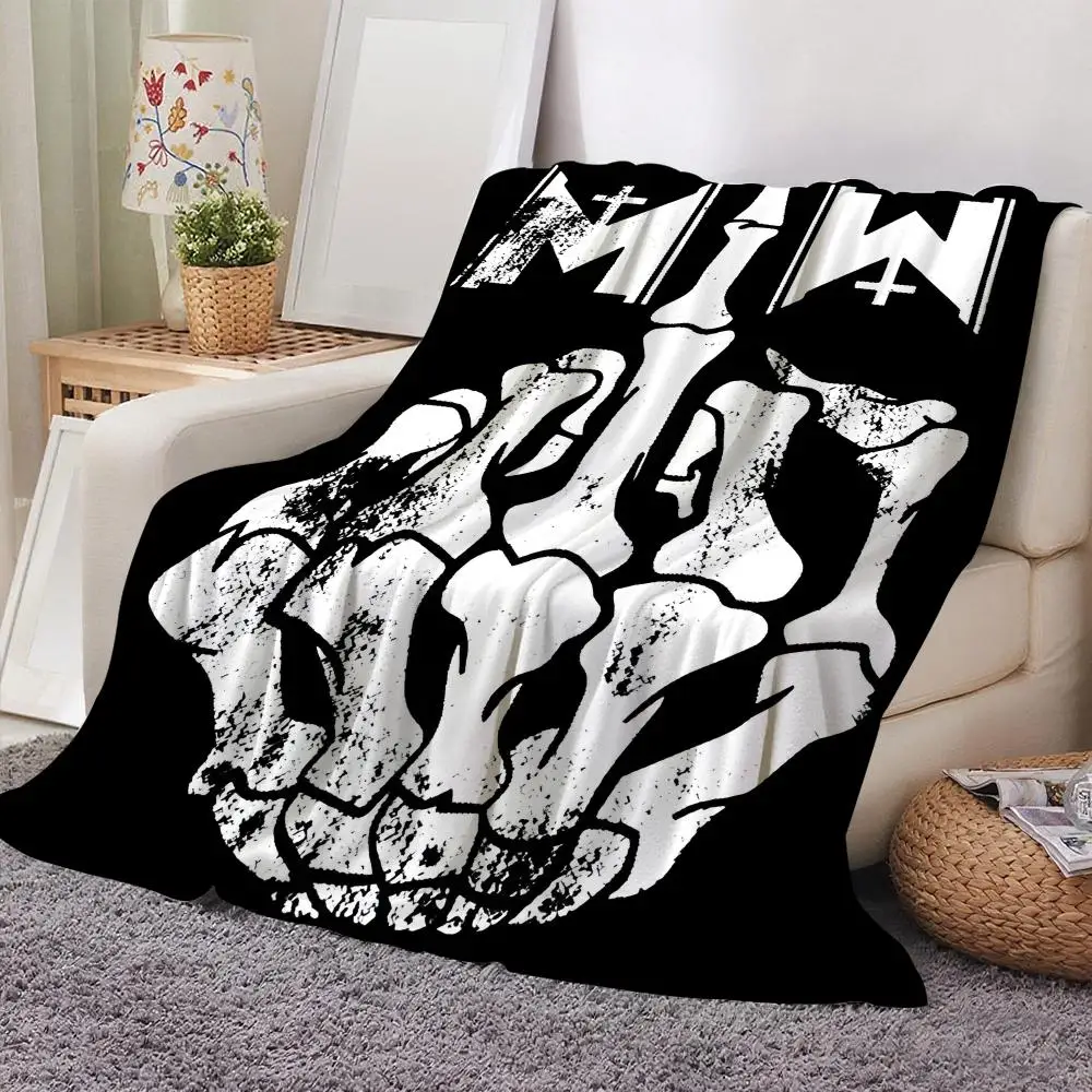 M-Motionless in W-White Throw Soft Flannel Throw Blanket Lightweight Cooling Summer AC Nap Blanket for Sofa Bed Couch Travel