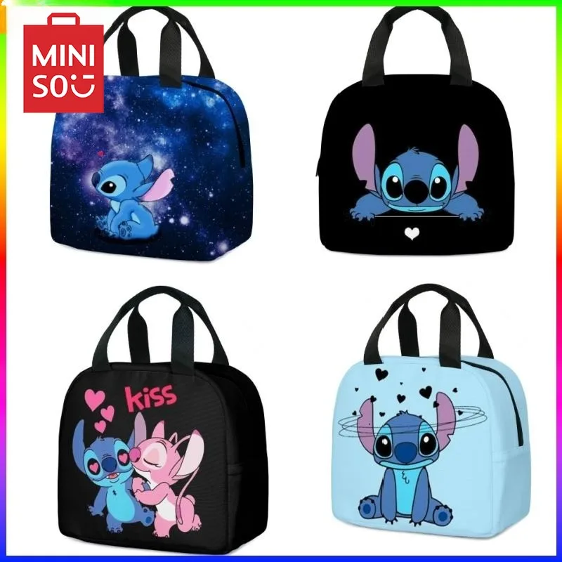 

MINISO Stitch Children's Lunch Bag Primary School Lunch Box Bag Children's Best Gift Cartoon Mochila Best Gift for Children