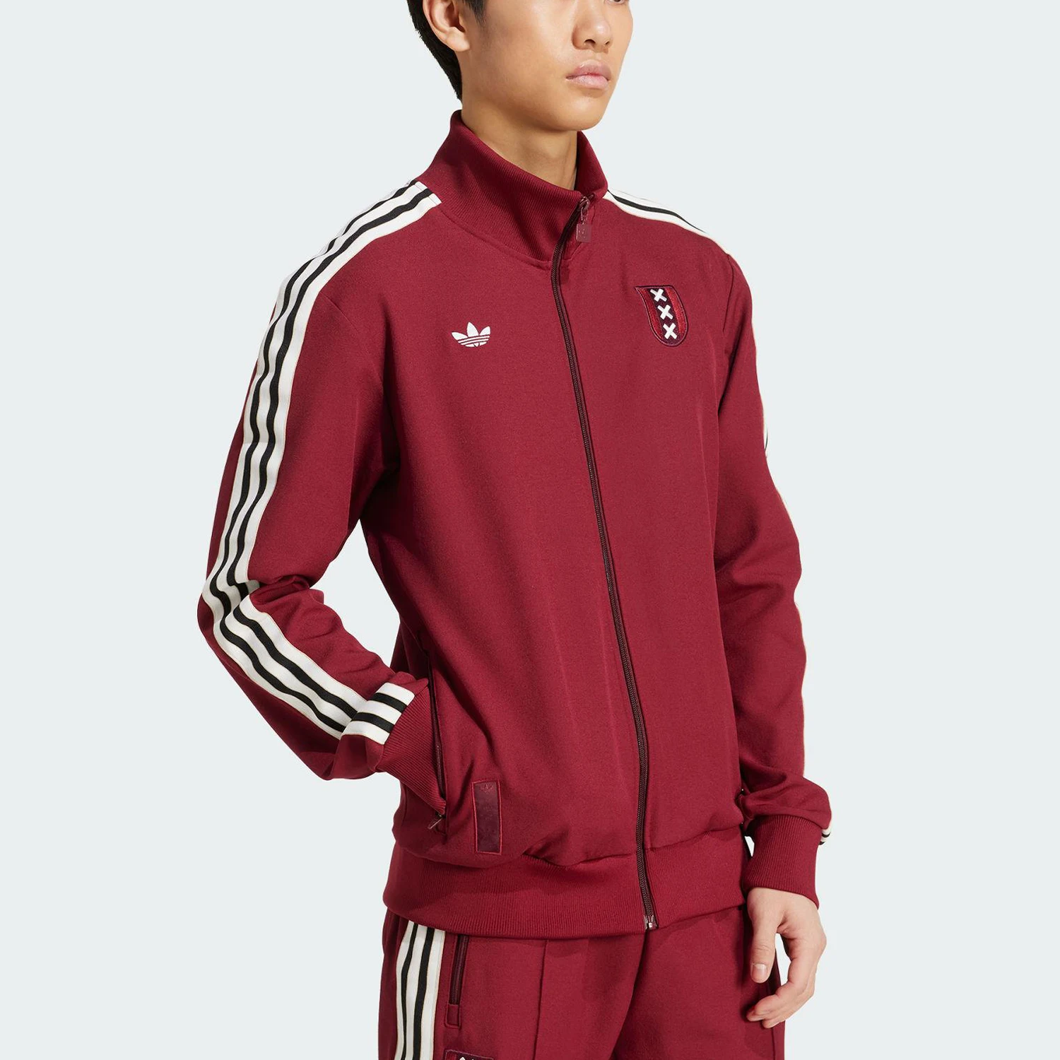 Adidas genuine clover men's football sports stand up collar loose jacket JF2743