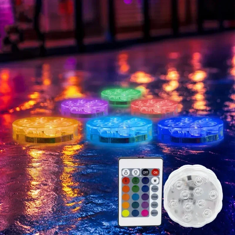 Underwater Waterproof Light Home Aquarium Decoration Remote Control LED Diving Knob Aquarium Light Colorful Ornaments