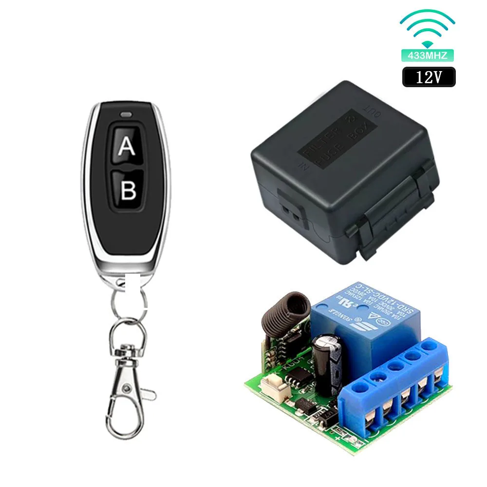 

DC 12V 10A Relay Receiver Mini Module Remote Control for Gate LED Garage Door 433 Mhz Universal Gate Remote Control Switch