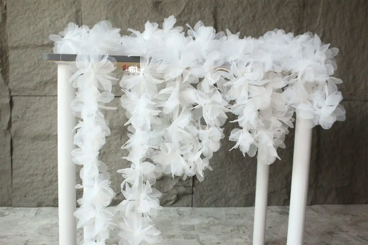 3D Large Flower Shiny Organza Lace Trim For Evening Dress Decoration Handmade Remodeling Garment Designer Accessory Fabric view 5