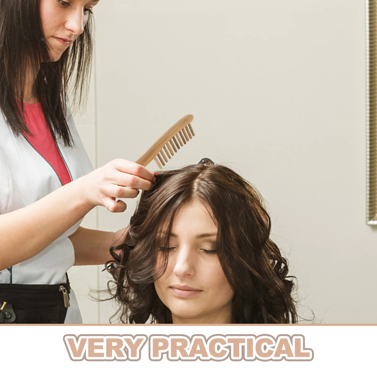 مشط خشب الصندل الأخضر ذو أسنان واسعة مشط شعر خشبي للنساء والرجال أداة تدليك مضادة للكهرباء الساكنة لفروة الرأس شعر مجعد سميك محكم #2