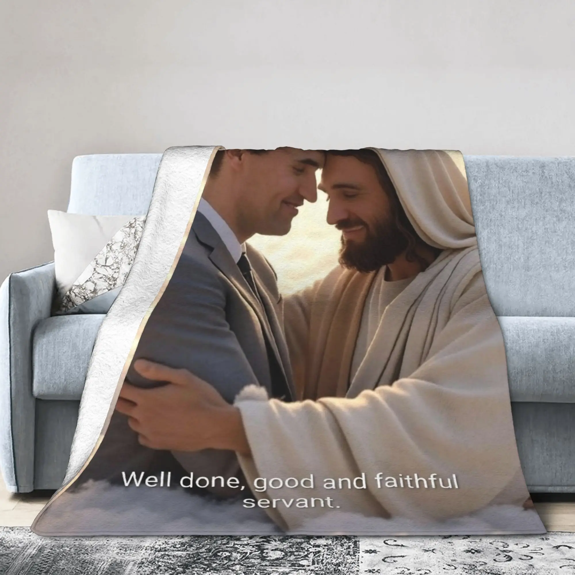 

Пледы Charlie Kirk Jesus Death Smiling из фланели с принтом, портативные, очень теплые, для кровати и улицы, покрывала