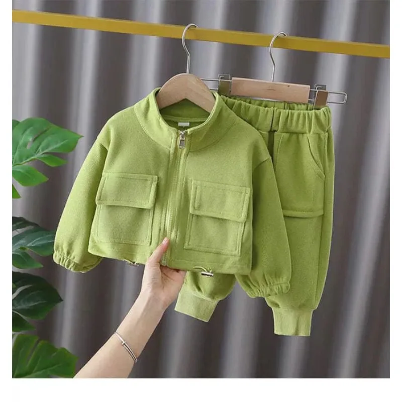 Baby-Mädchen 2-teilige Trainingsanzüge RAISE Herbst Einfarbige Kinder-Mädchen Reißverschluss-Jackenanzüge Lässige Kleinkind-Mädchen Hosen Kleidung Outfits – Detail 8