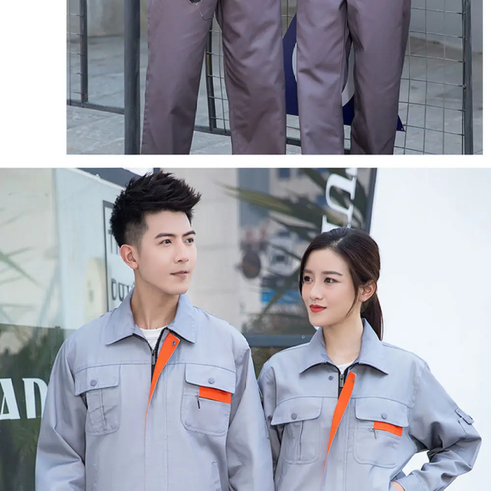 Mens Utility Work Uniform Set Anti Fouling Durable Clothing For Factory Maintenance Automotive Service Construction