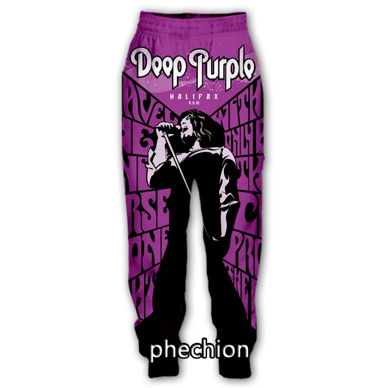 

phechion Men/Women Deep Purple Band 3D Printed Casual Pants Fashion Streetwear Men Loose Sporting Long Trousers F43