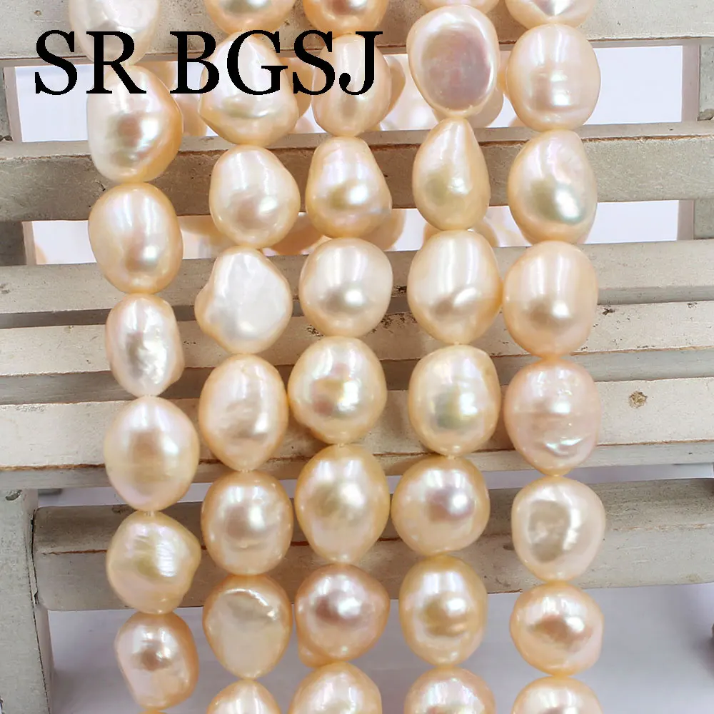 11-12 مللي متر حر الباروك الوردي حقيقية لؤلؤ المياه العذبة الطبيعية صنع المجوهرات فضفاض الخرز ستراند 15 بوصة #3