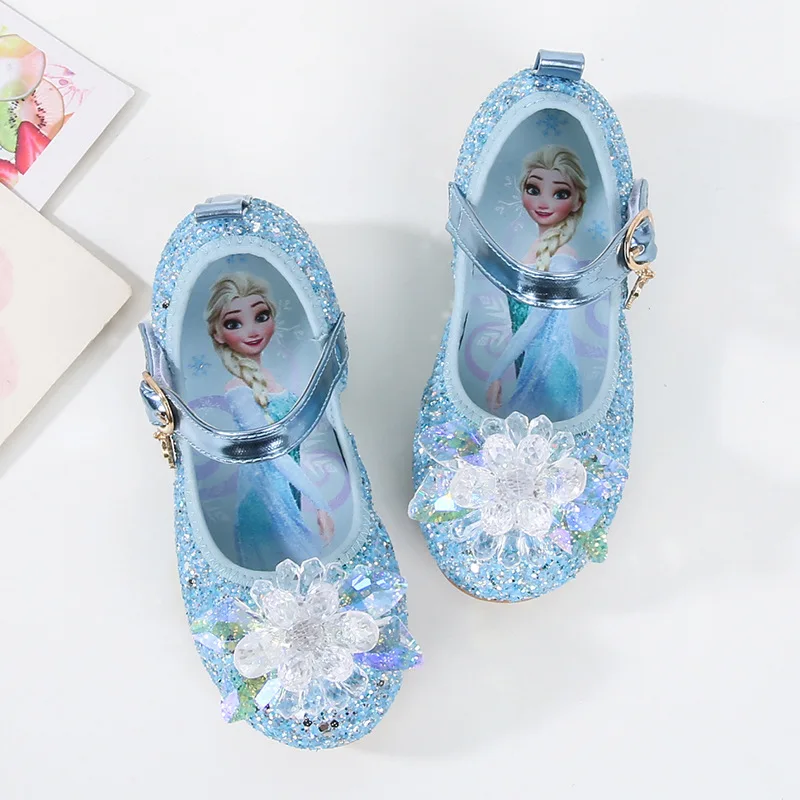 Disney Princess buty z kryształkami nowe dziewczyny pojedyncze buty mrożone Aisha Sophia cyrkonie buty na imprezę w rozmiarze 22-36