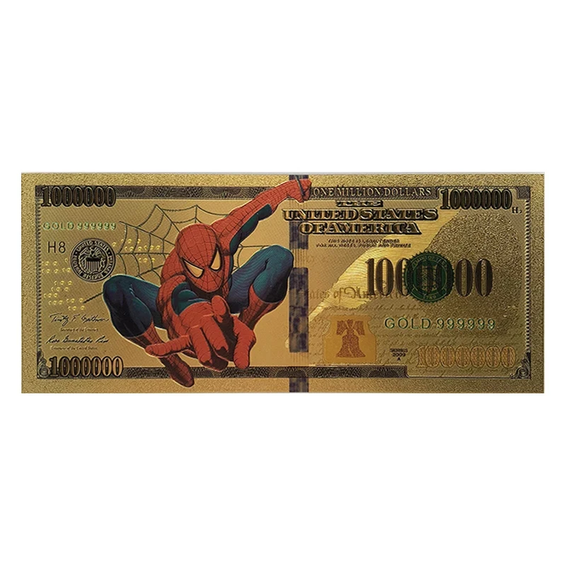 Marvel heroes Captain America Thor Thanos Gold Commemorative Banknote Collection Movie Peripherals Best Gifts