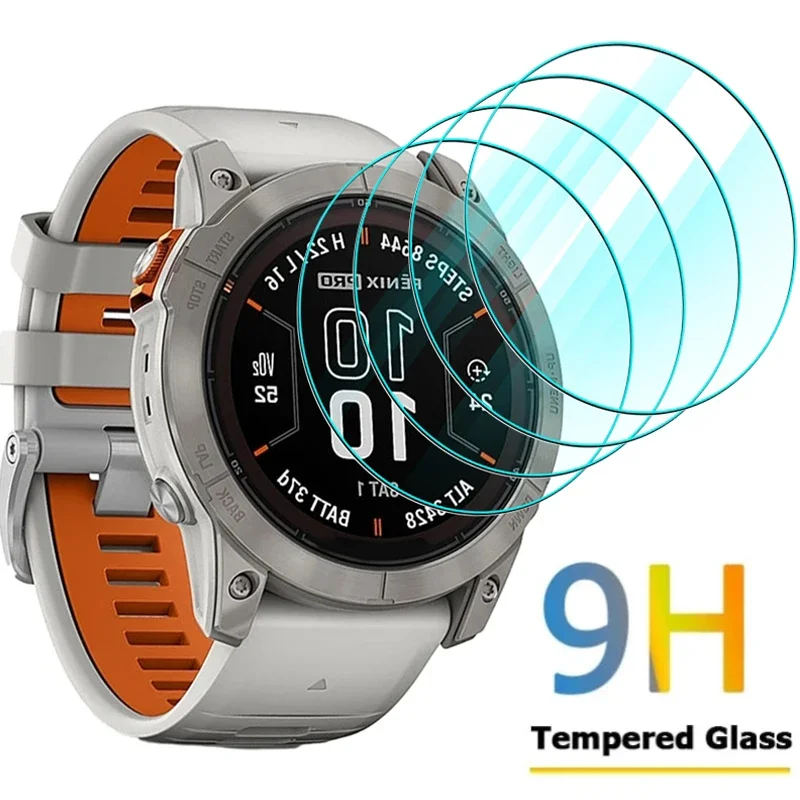 1-4Pcs 9H Tempered Glass For Garmin Fenix 6 6s 6x 7 7s 7x 7Pro 7sPro HD Clear Screen Protector Film For Garmin Fenix 8 47mm 43mm