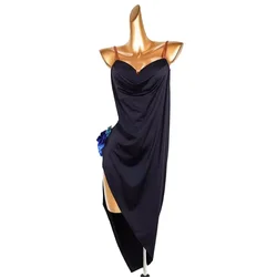 2024 New Latin Dance Dress Hollow-out Splicing Women's Performance Party Sleeveless Spandex Rumba Salsa Stage Costume