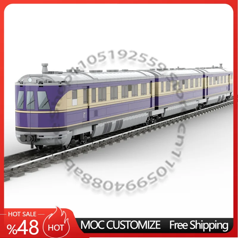 

2815PCS Speed King Double-Decker Rail Passenger Car MOC Customize Modular Building Block Simple Model DIY Boys Holiday Toy Gifts