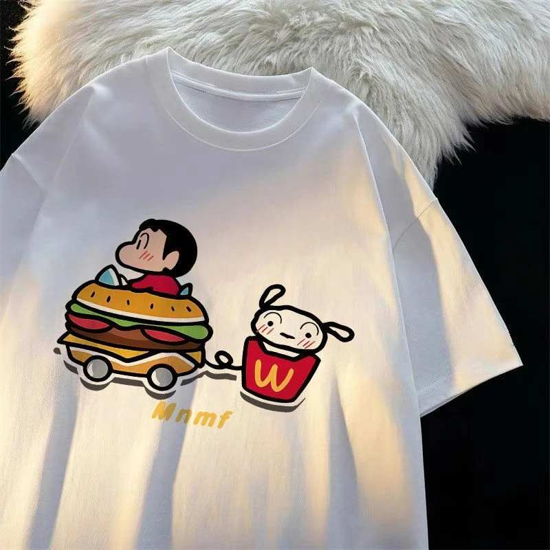 

Crayo.n Littl.e новая хлопковая футболка с принтом японского аниме, милая стильная женская футболка с короткими рукавами, индивидуальные высококачественные топы