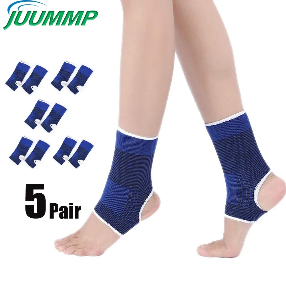 JUUMMP 10Pcs/5Pair Kids Ankle Support Compression Socks Knitted Ankle Brace Children Sports Running Elastic Ankle Sleeve