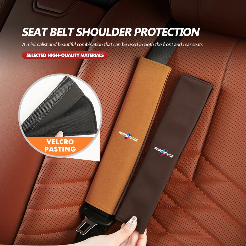 Car Safety Seat Belt Shoulder Cover Suede Protection Padding Pad For BMW X1 X3 X4 X5 X7 G20 G38 F20 F39 F48 E46 E60 E36 E39