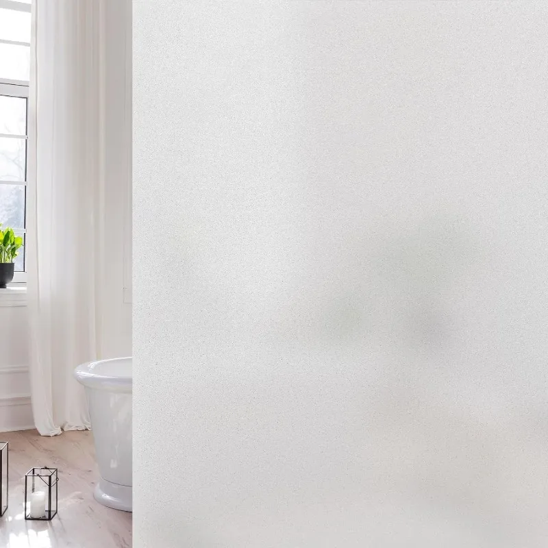 

Пленка для окон матовая, статическая, 23.6x196.8 дюймов, для защиты от посторонних глаз, блокировки УФ-излучения и тепла, для дома, офиса, ванной комнаты