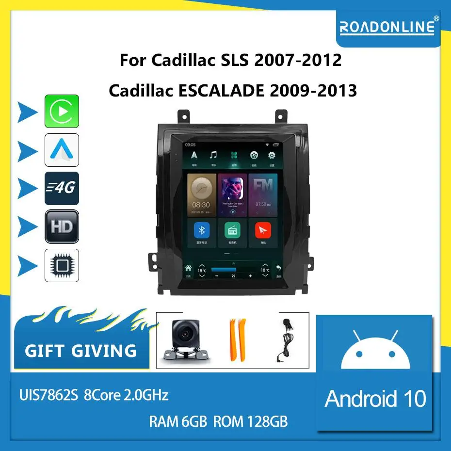 Reproductor Multimedia para coche, dispositivo con Android 10,0, Octa Core, 6GB + 128GB, para SLS Cadillac ESCALADE 2007-2012 Tesla