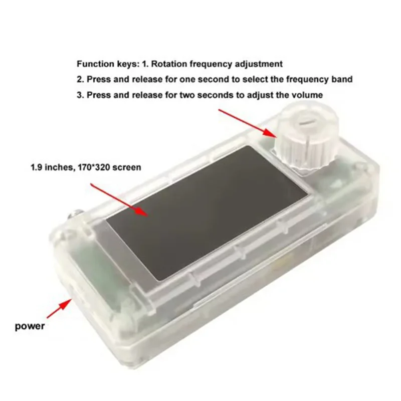 B04C-SI4732 AM/FM/AM Radio 2025 Mini Pocket Radio USB Interface LSB Support 1.9 Inch IPS Screen All Band Receiver With Antenna