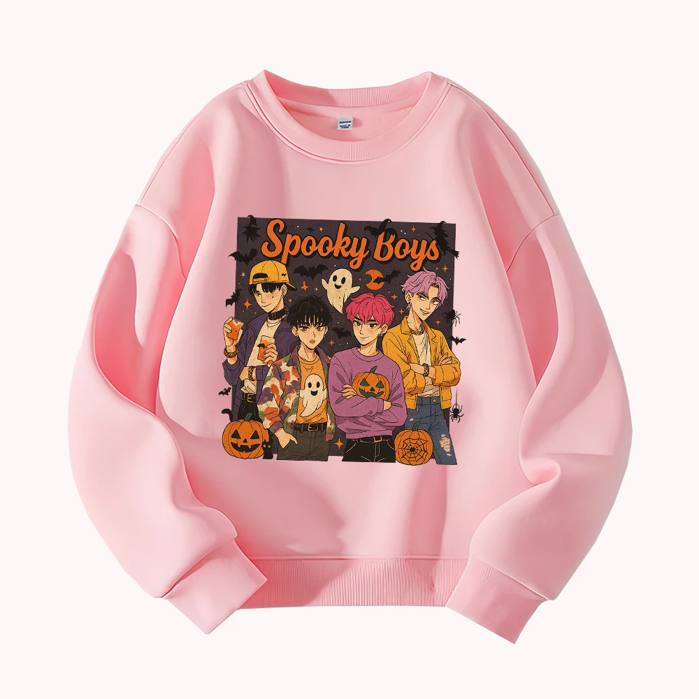 سويت شيرت جرافيك للأولاد المخيف للهالوين للرجال كاجوال برقبة دائرية وطبعة شبح اليقطين وأكمام طويلة #1
