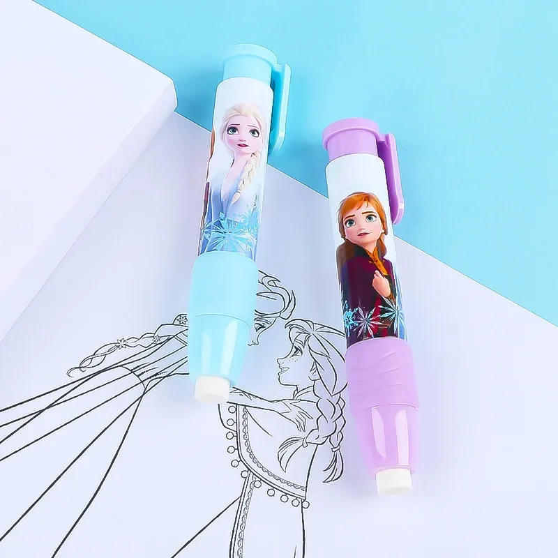Disney 4pcs Frozen Combination Set, Frozen Princess Series Erasers - Non-toxic Natural Rubber, Smooth Erasing