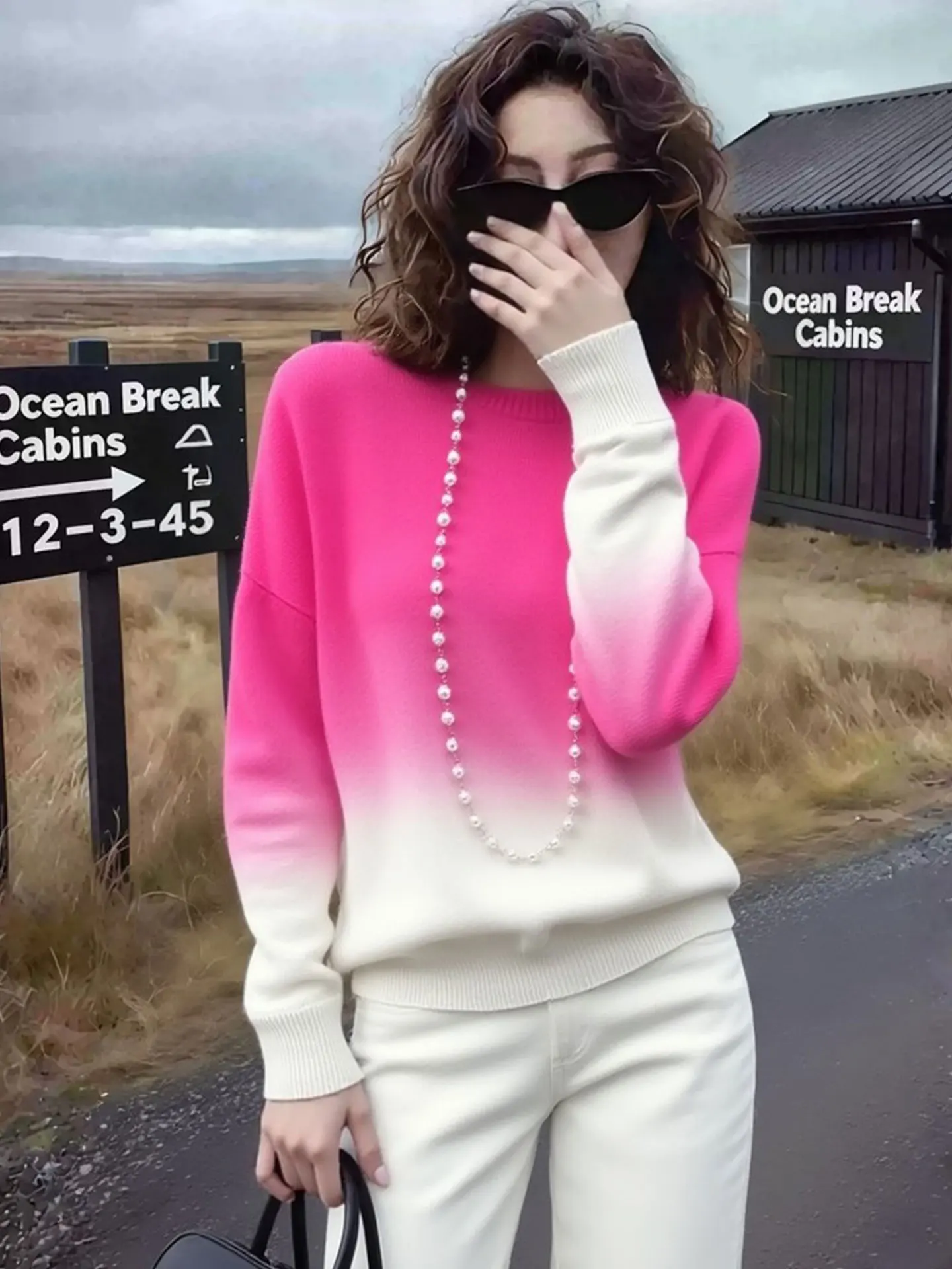 

Ele adient Color Long Sve Knitted Sweater Faionable Spring 2026 High-End Knitwear Top Quali Korean Sle Commute