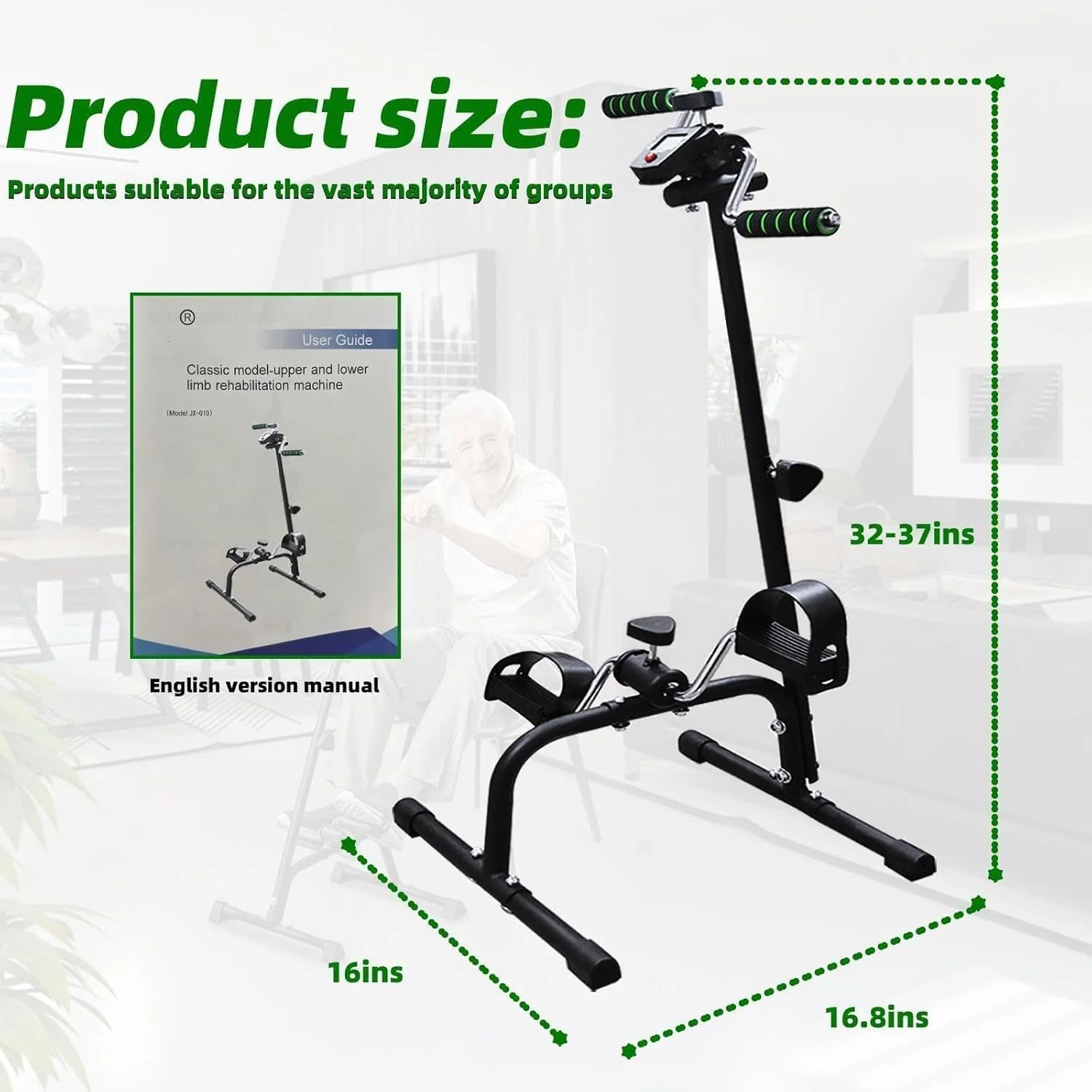 2026 Pedal Exerciser Bike for Seniors Hand Arm Leg and Knee Stroke Recovery Equipment for Seniors Fit for Elderly RehabWorkoutpr