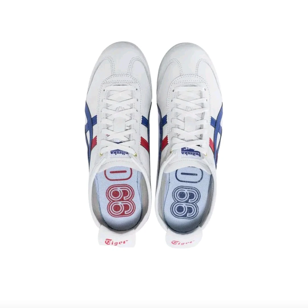 أحذية Onitsuka Tiger MEXICO 66 للرجال والنساء للتزلج، عصرية، أحذية رياضية خارجية، أزرق/أبيض #4