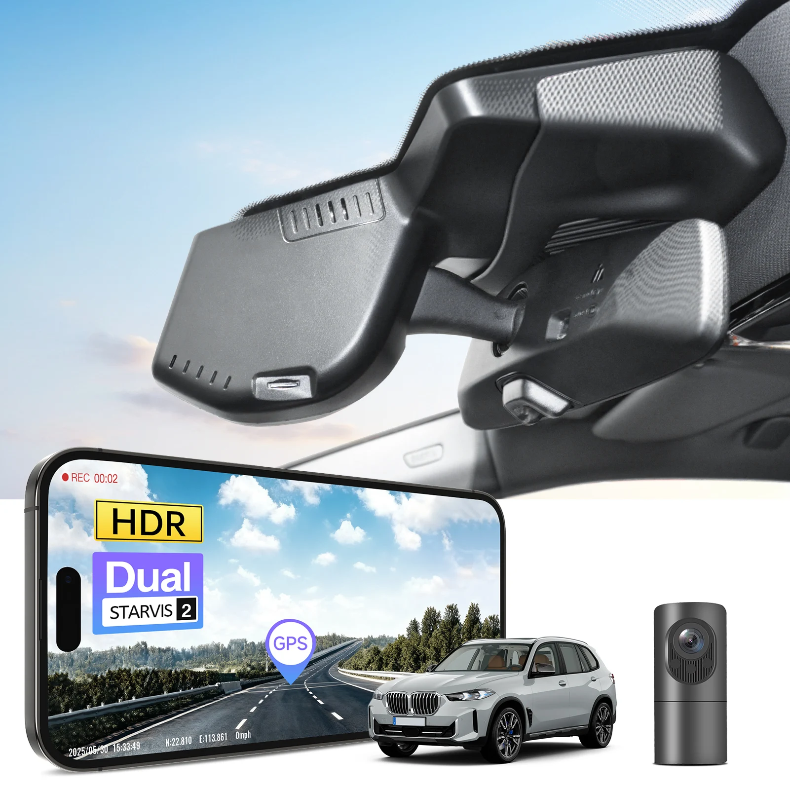 Mangoal STARVIS 2 Sensor 4K Dash Cam For BMW 5 Series Gen8 Select G60 G61 G68 M5 G90 G99 Dash Car Camera 2024+ GPS WiFi & APP